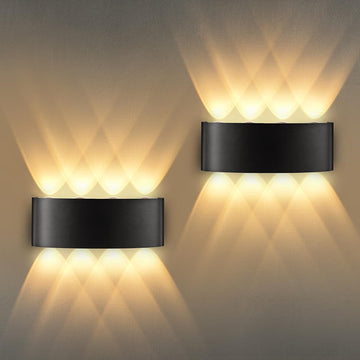 Nordisk LED-vägglampa – Upp & Ned, Varmvit 3000K, 2-pack